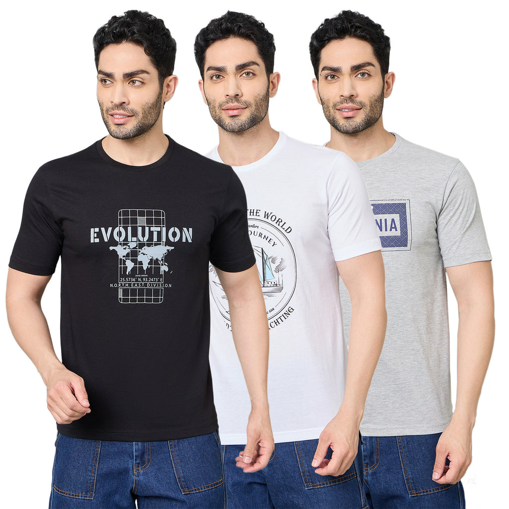 Duke Urban Men Half Sleeve Cotton T-shirt (Pack of 3) (SDVP40)