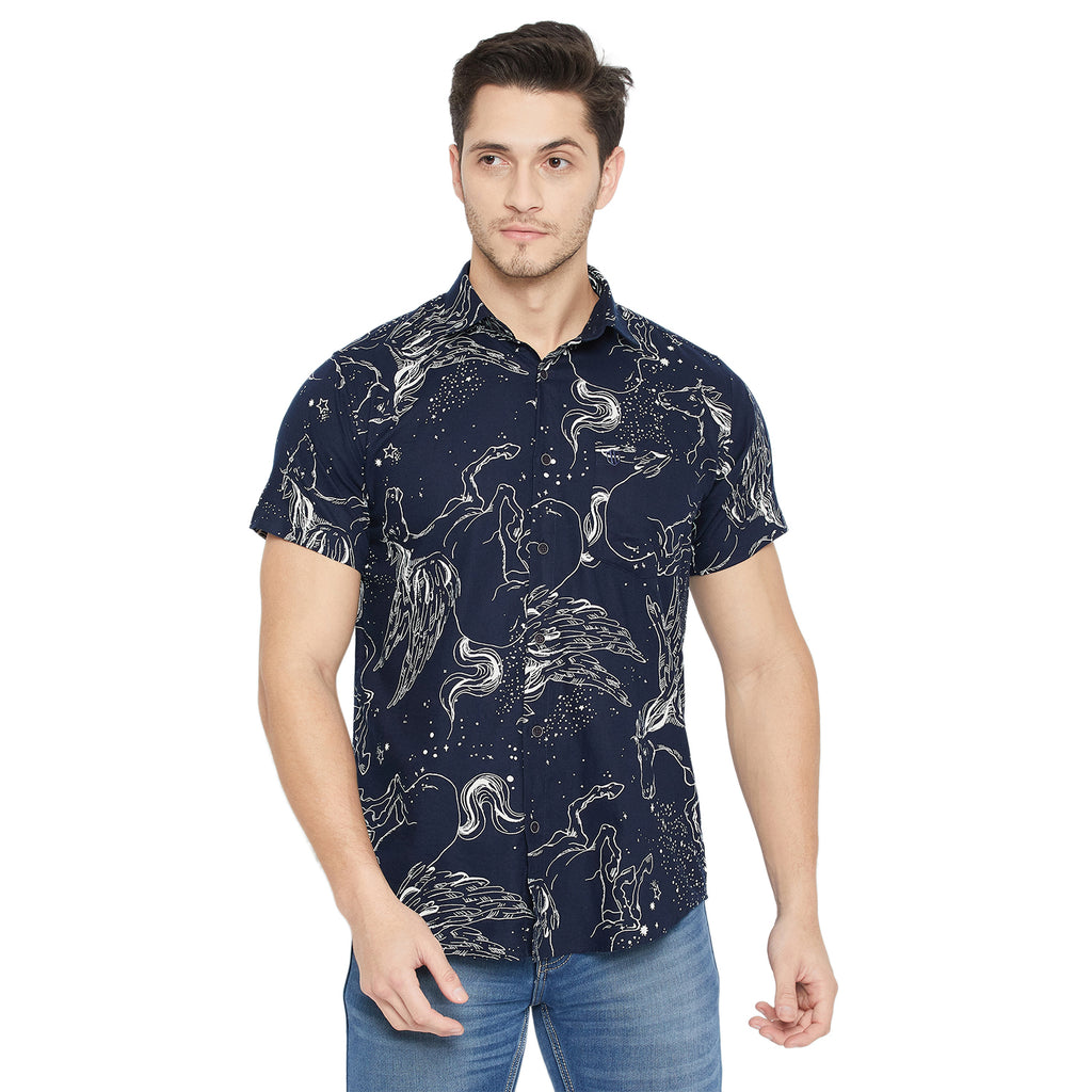 Duke Urban Men Half Sleeve Cotton Shirt (SDO2PRRB)