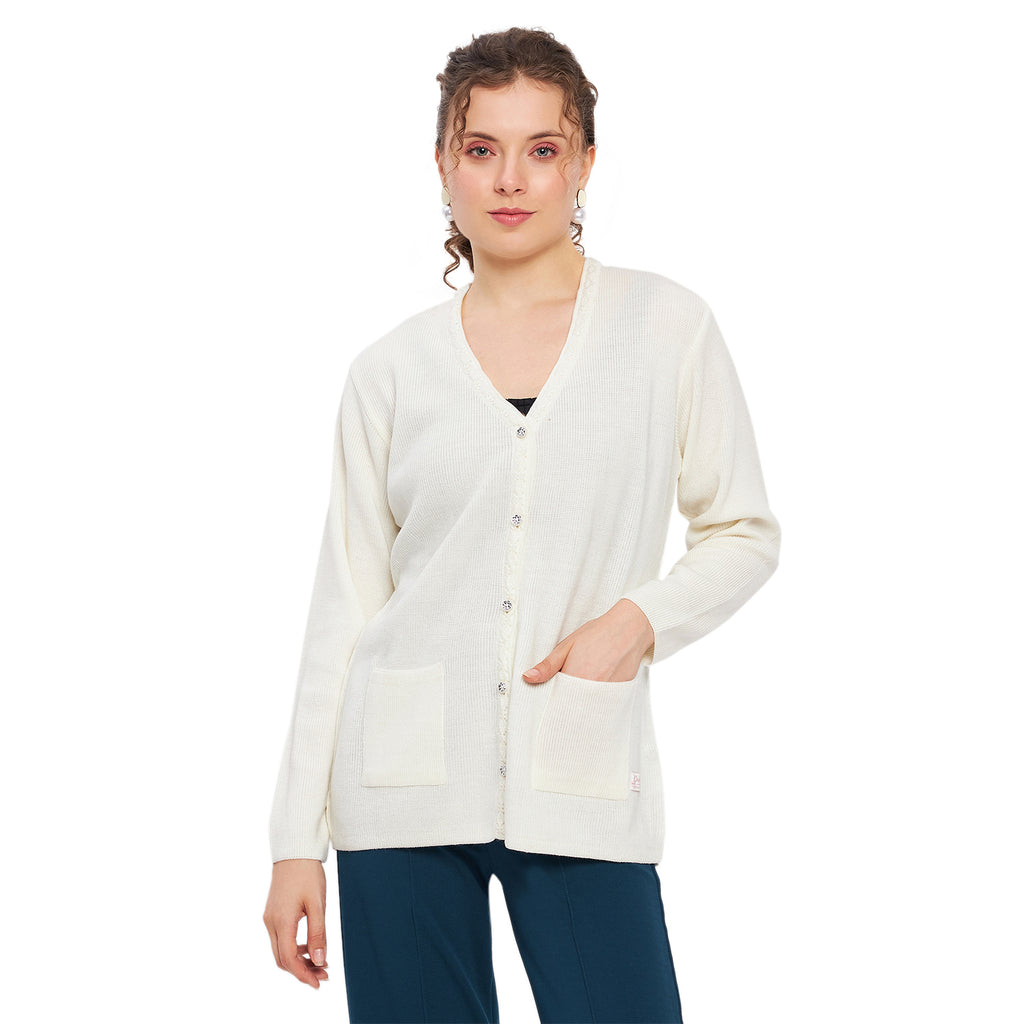 Duke Urban Women Full Sleeve Solid Cardigan (LQS9612)