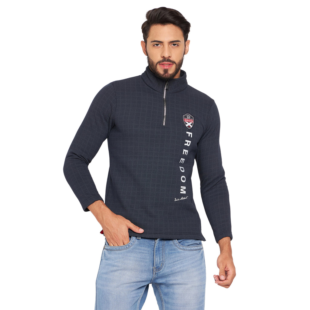 Duke Urban Men Half Zip Full Sleeve Cotton T-shirt (LF3930)