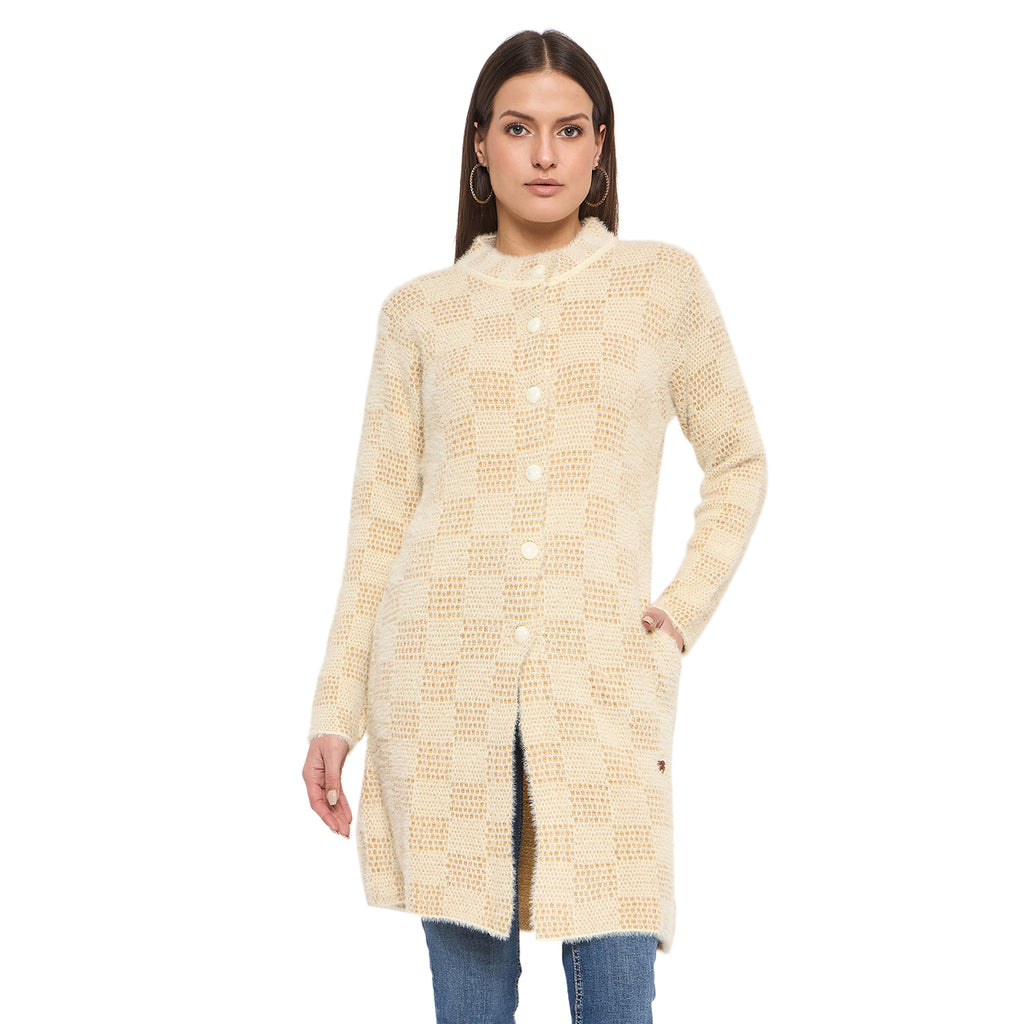 Duke Urban Women Full Sleeve Round Neck Long Coat (SDS1206)