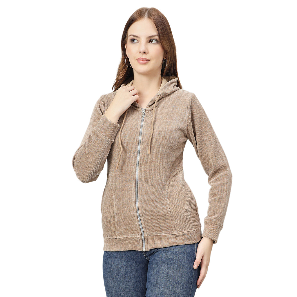 Duke Urban Women Smart fit Hooded Full Zip Sweatshirt (LFX990)