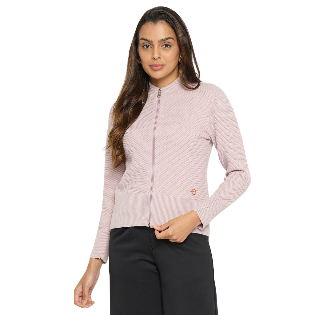 Duke Urban Women Full Sleeve Round Neck Zipper Cardigan (SDS1006R)