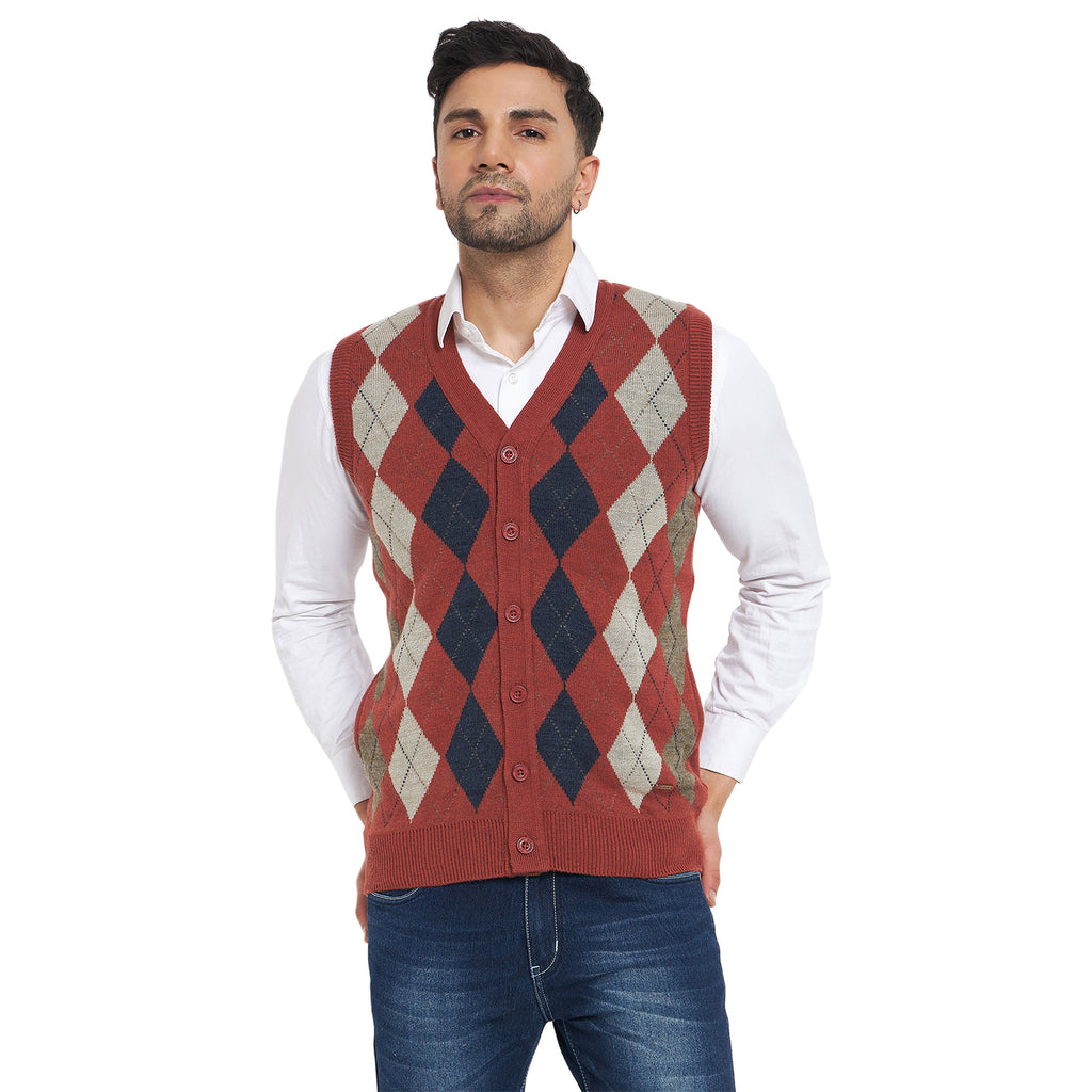 Duke Urban Men Sleeveless V Neck Cardigan (SDS2166B)