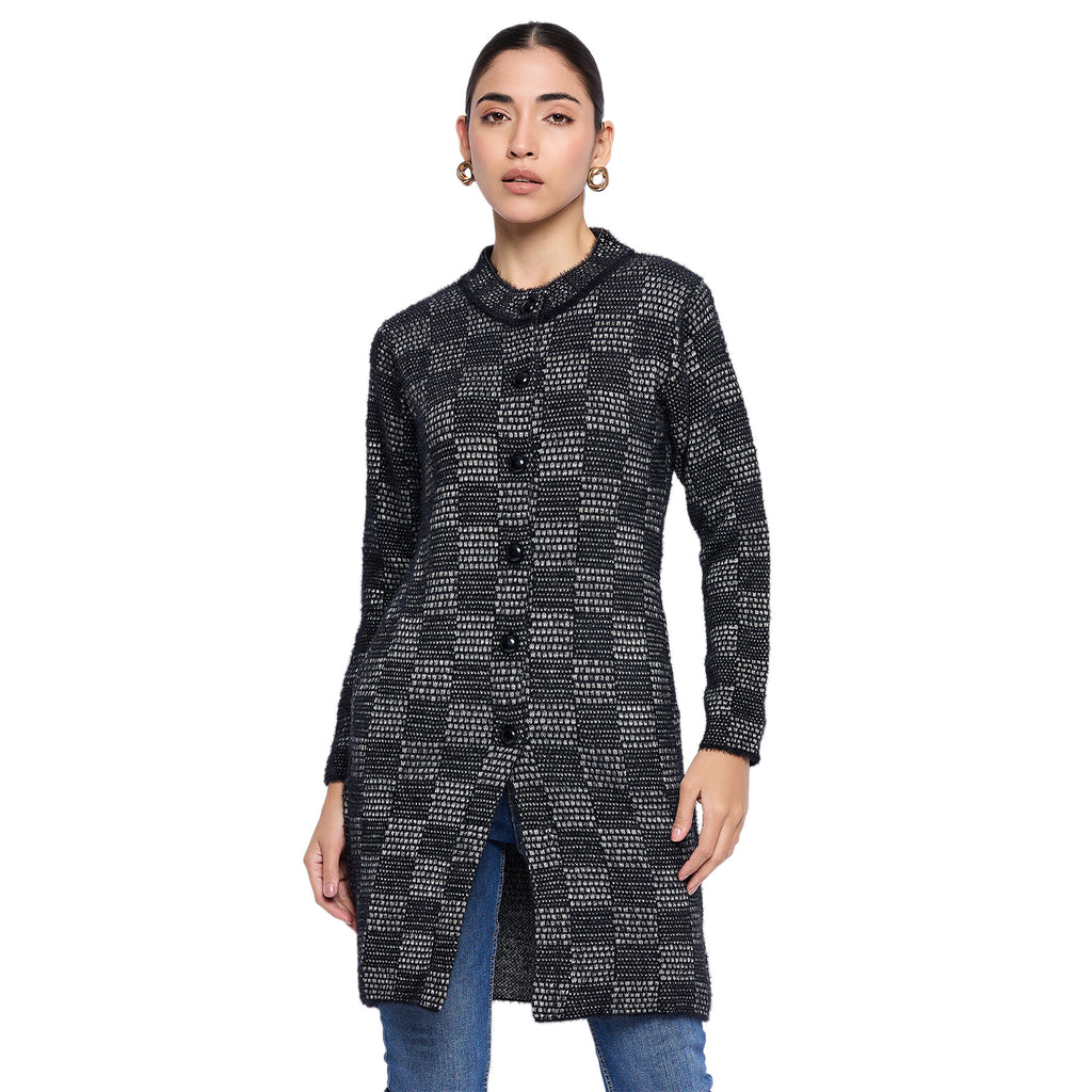 Duke Urban Women Full Sleeve Round Neck Long Coat (SDS1206)