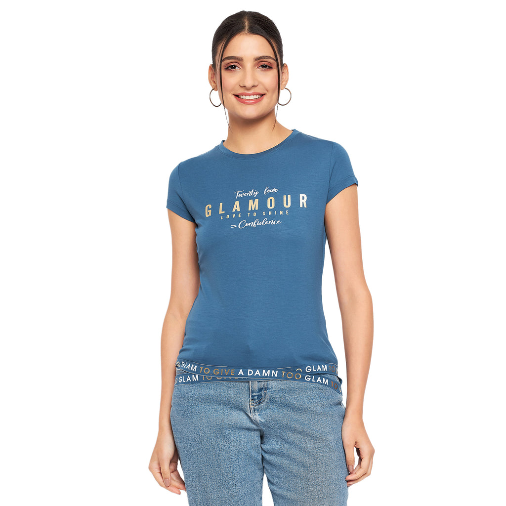 Duke Stardust Women Round Neck Short Sleeve Printed Top (LFX896)