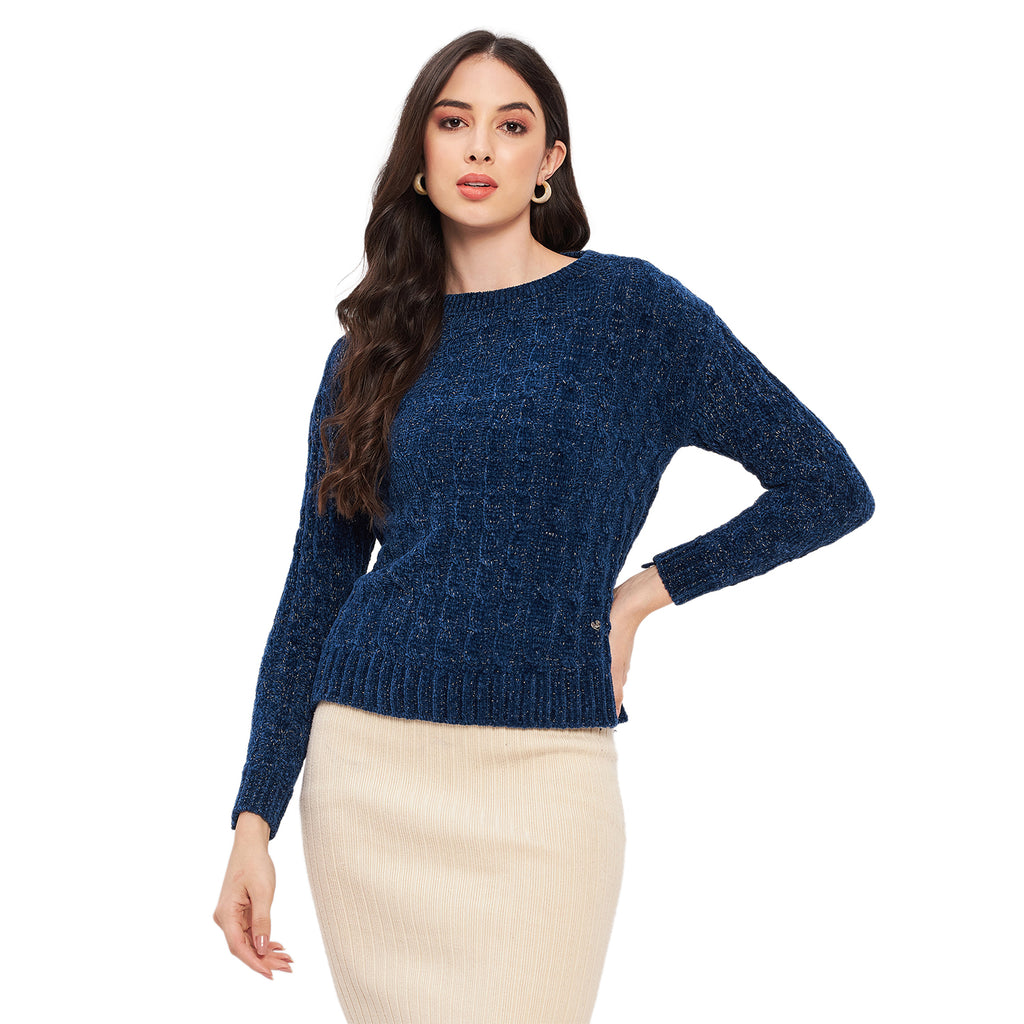 Duke Urban Women Full Sleeve Self Design Sweater (LQS9777)