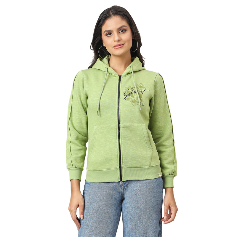 Duke Urban Women Smart fit Hooded Full Zip Sweatshirt (LFX983)
