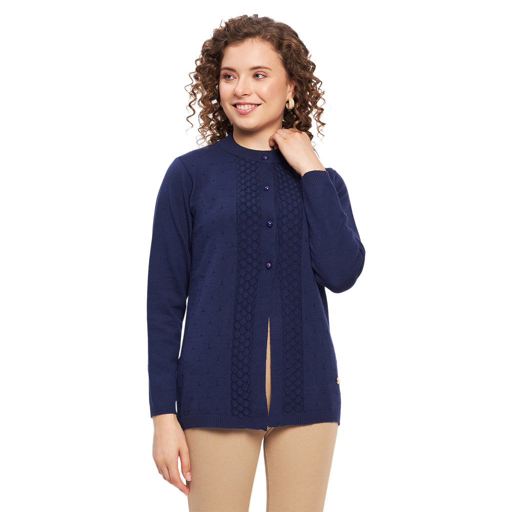 Duke Urban Women Full Sleeve Self Design Cardigan (LQS9757)