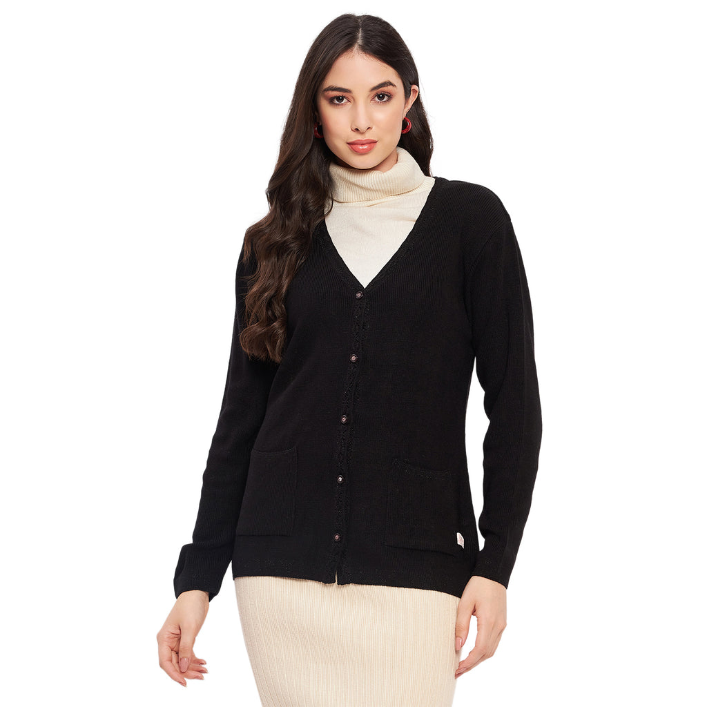 Duke Urban Women Full Sleeve Solid Cardigan (LQS9612)