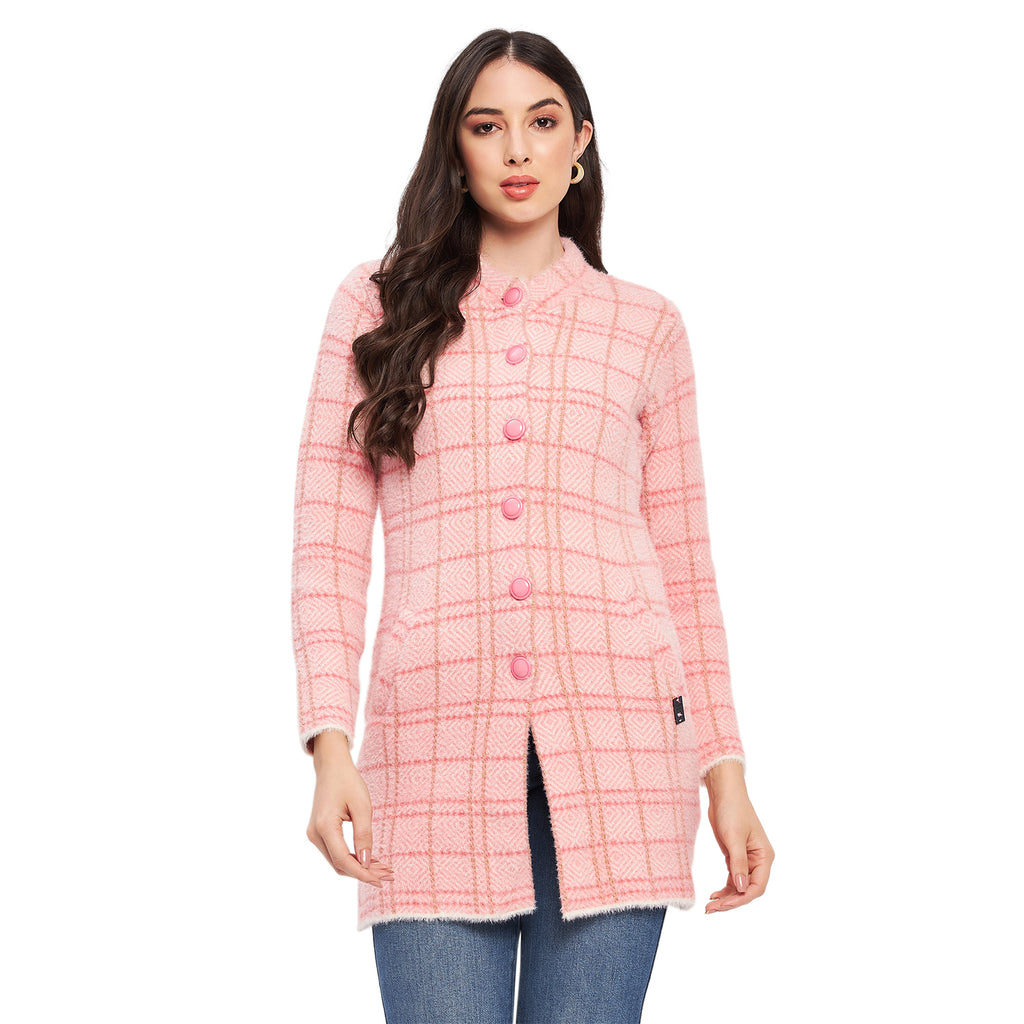 Duke Urban Women Full Sleeve Checkered Cardigan (LQS9769)