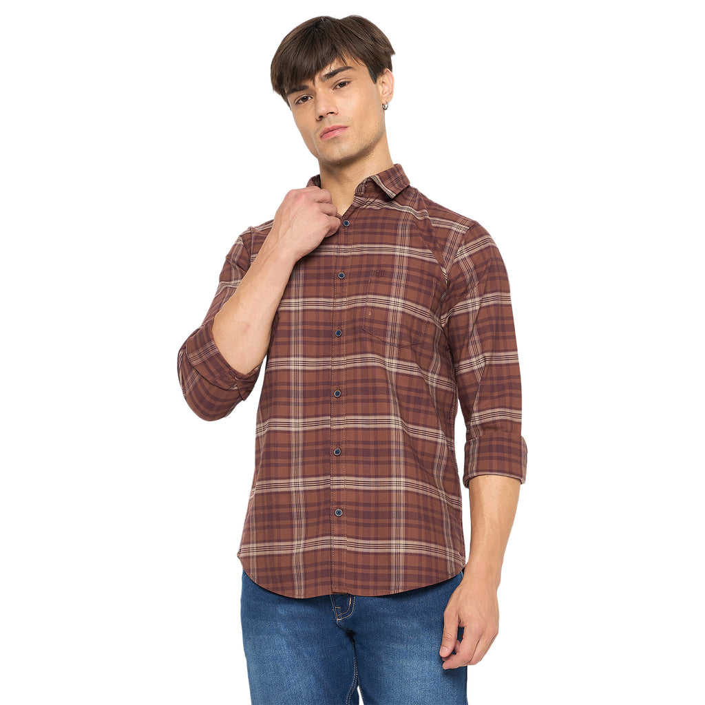 Duke Urban Men Slim Fit Solid Spread Collar Casual Shirt (SDO5CKOF)