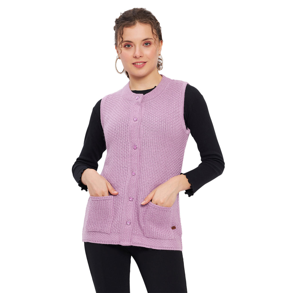 Duke Urban Women Sleeveless Self Design Cardigan (LQS9789)