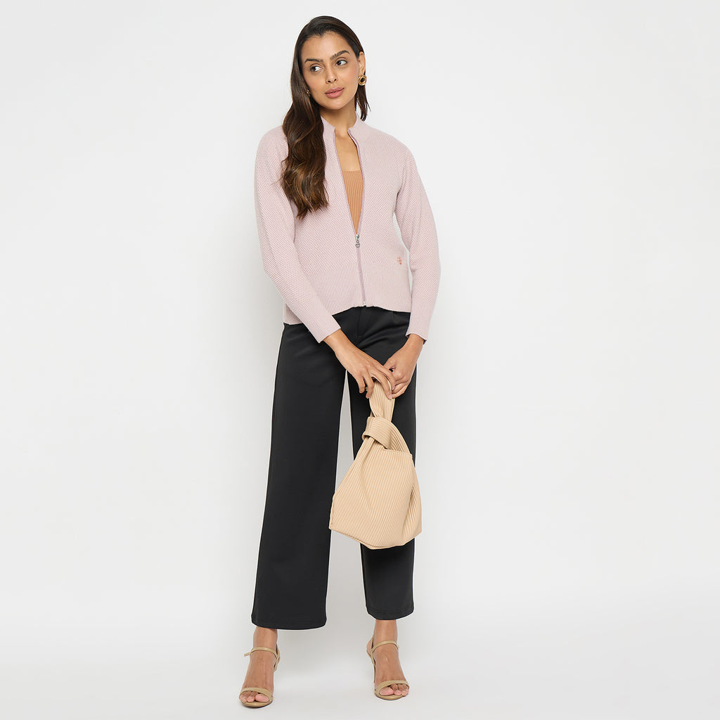 Duke Urban Women Full Sleeve Round Neck Zipper Cardigan (SDS1006R)