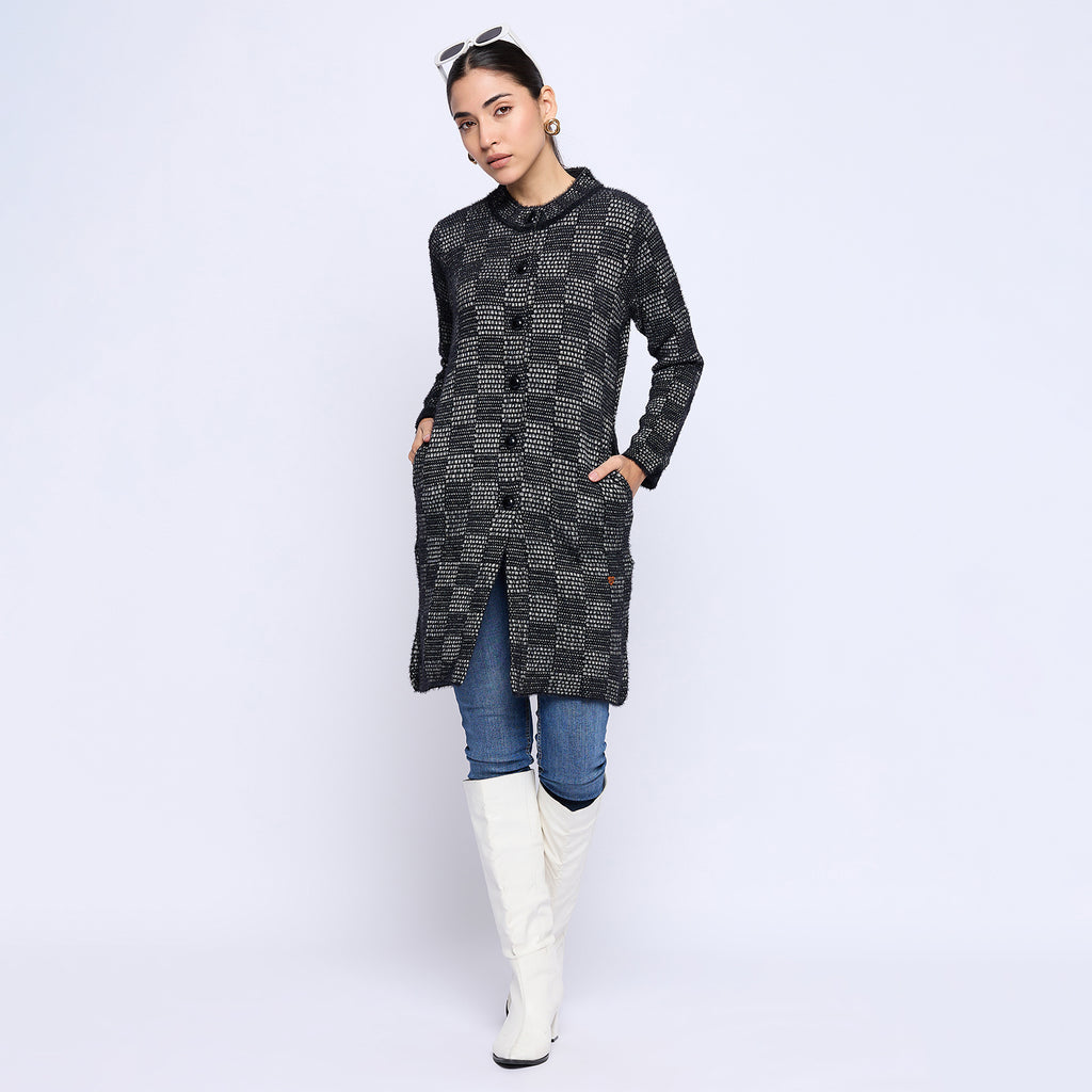 Duke Urban Women Full Sleeve Round Neck Long Coat (SDS1206)