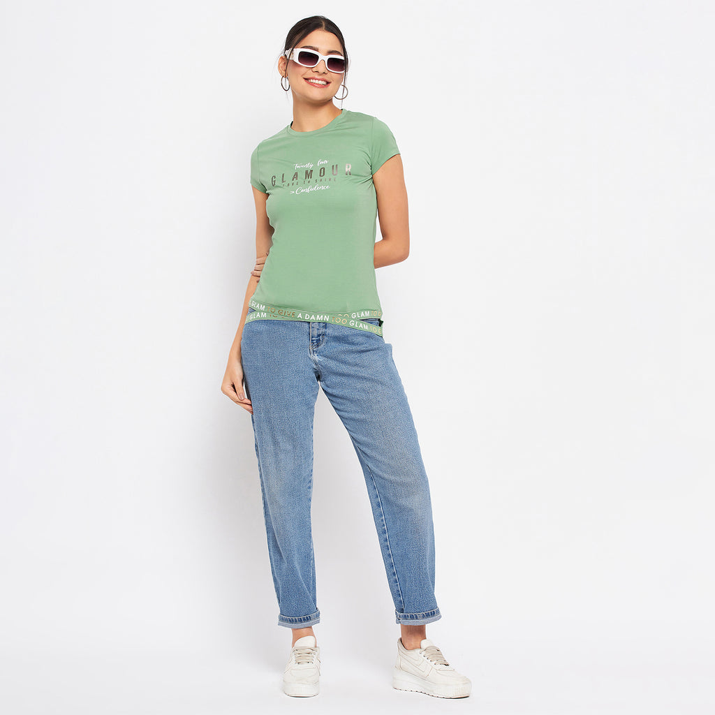 Duke Stardust Women Round Neck Short Sleeve Printed Top (LFX896)