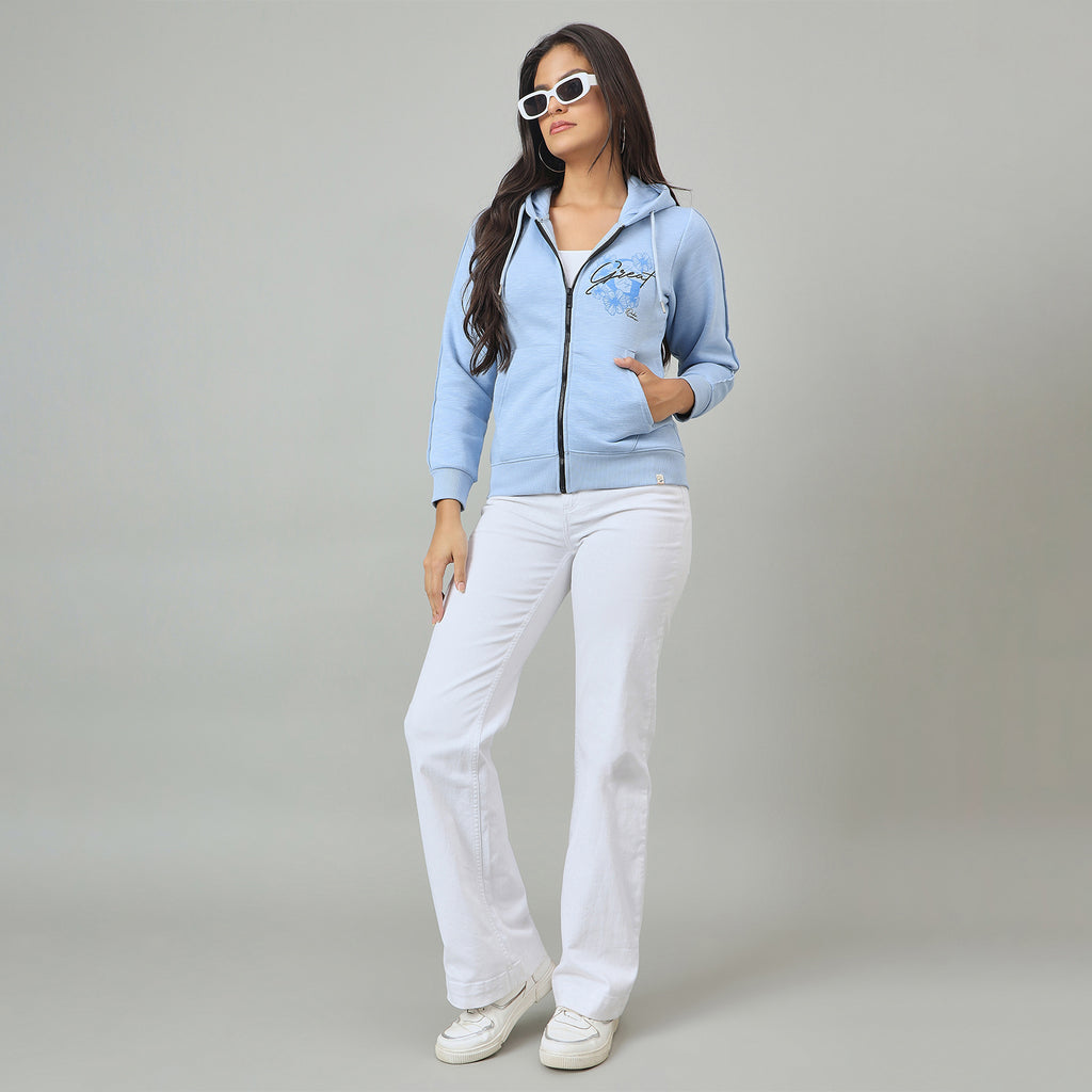 Duke Urban Women Smart fit Hooded Full Zip Sweatshirt (LFX983)