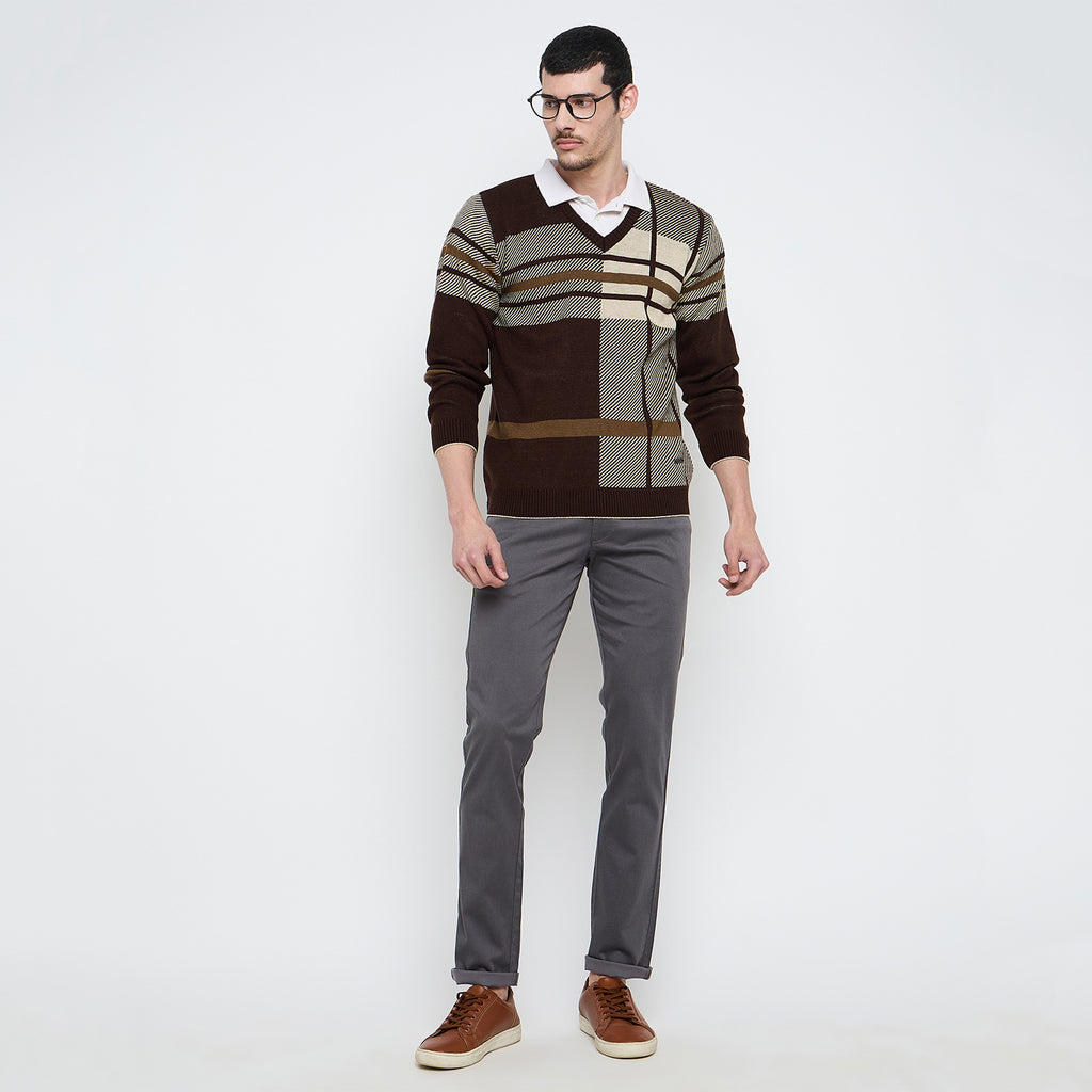 Duke Urban Men Full Sleeve V Neck Sweater (SDS2137C)