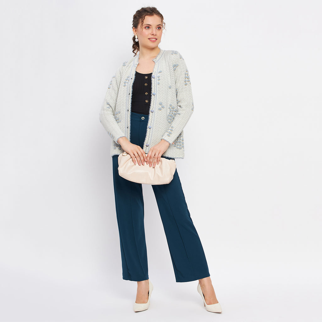 Duke Urban Women Full Sleeve Self Design Cardigan (LQS9713)