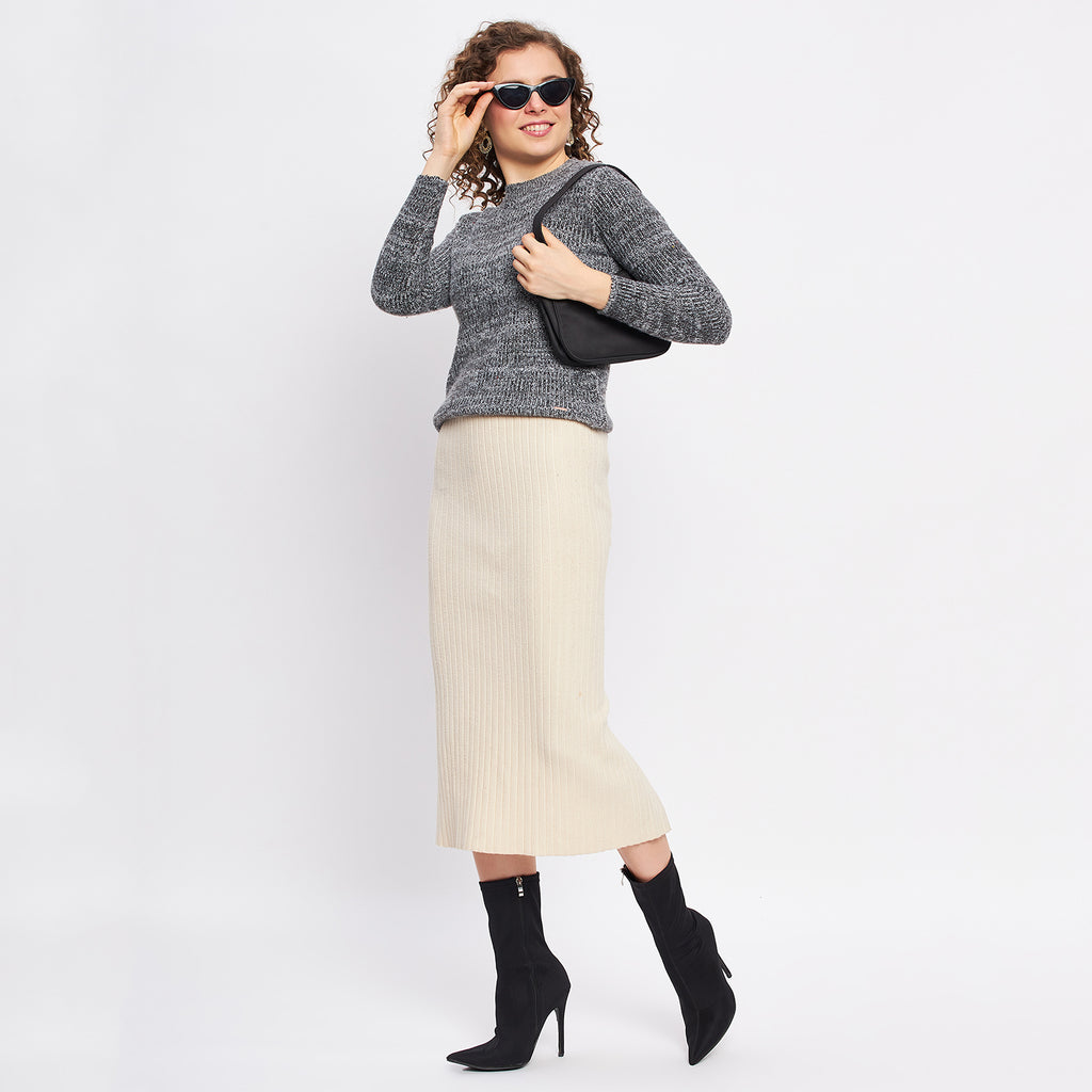 Duke Urban Women Full Sleeve Self Design Sweater (LQS9772)