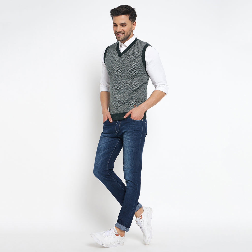 Duke Urban Men Sleeveless V Neck Reversible Sweater (SDS2174)