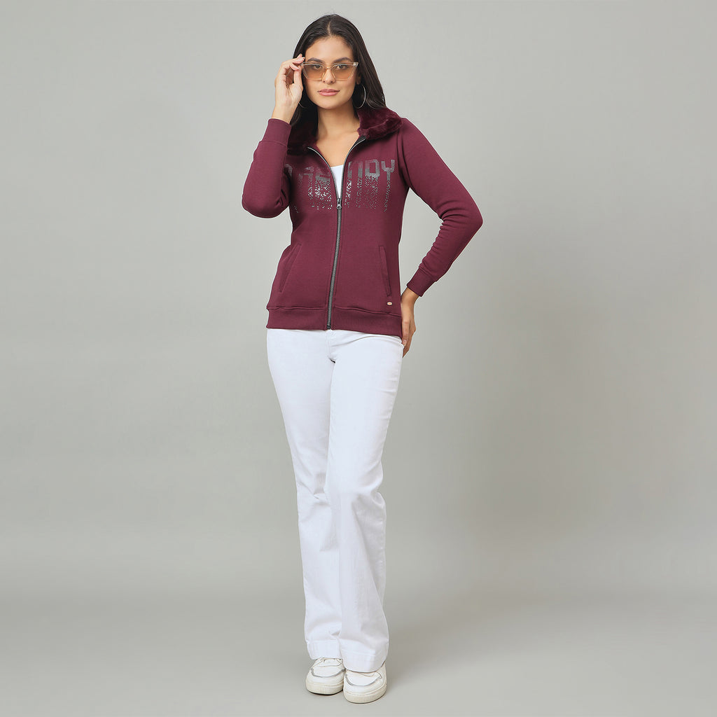 Duke Urban Women Full Zip Regular Sweatshirt (LFX967)