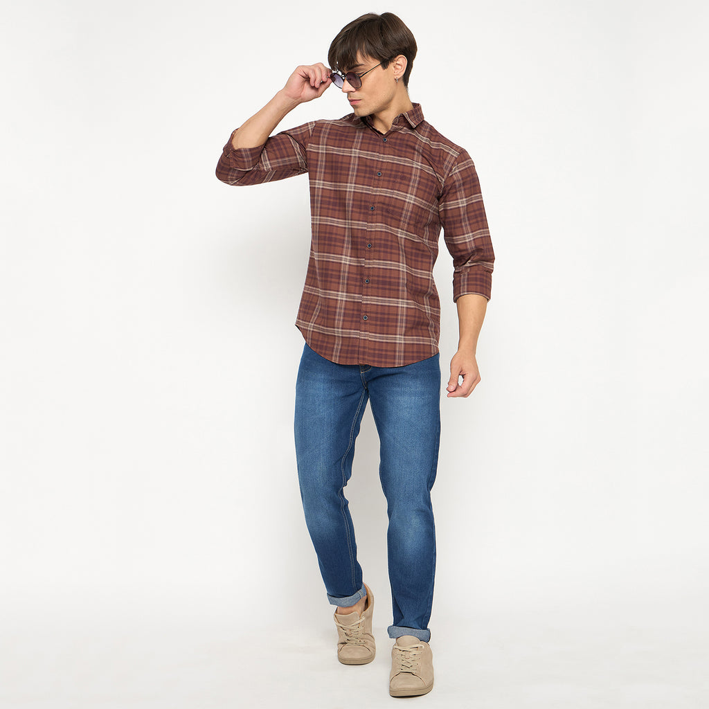 Duke Urban Men Slim Fit Solid Spread Collar Casual Shirt (SDO5CKOF)