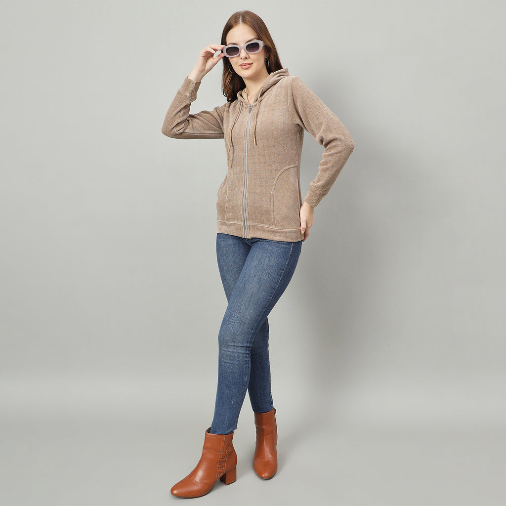 Duke Urban Women Smart fit Hooded Full Zip Sweatshirt (LFX990)