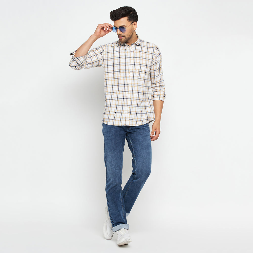 Duke Urban Men Slim Fit Solid Spread Collar Casual Shirt (SDO8CKLC)