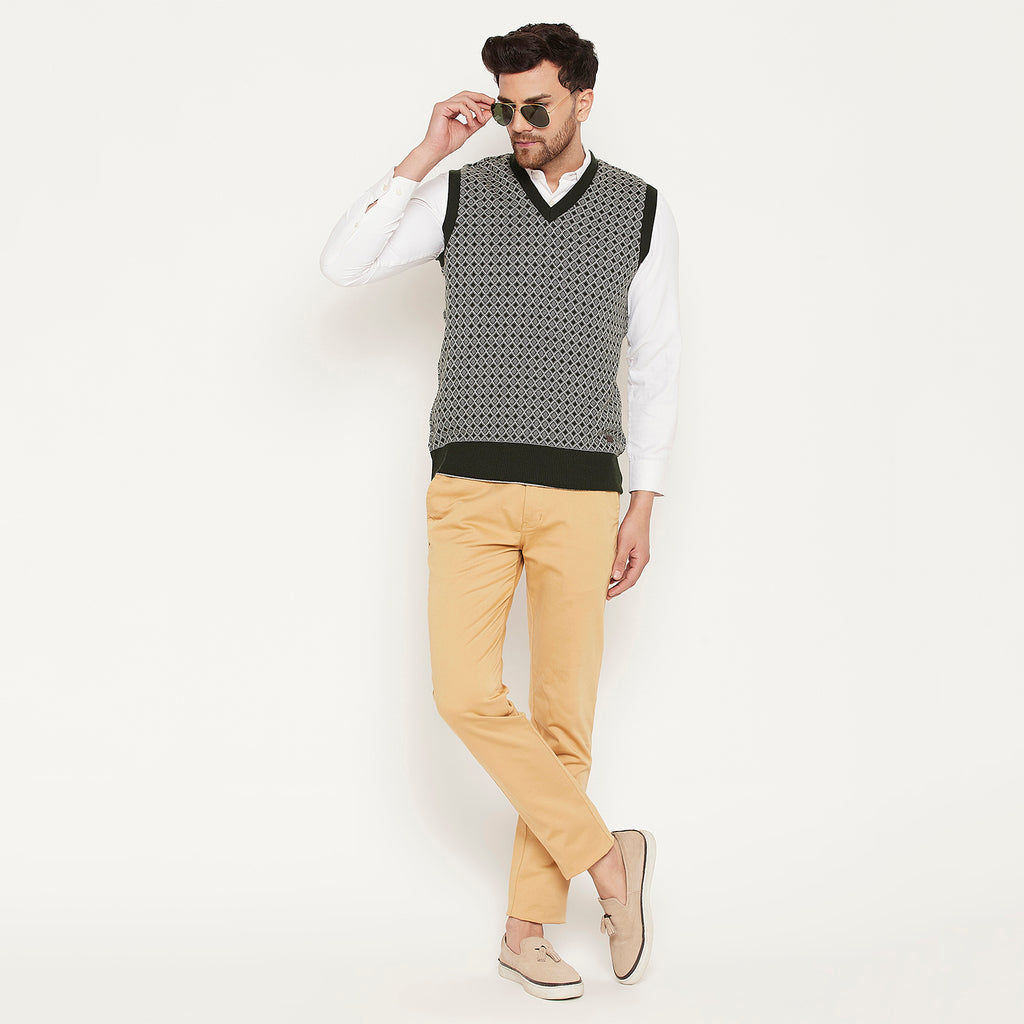 Duke Urban Men Sleeveless V Neck Reversible Sweater (SDS2175)