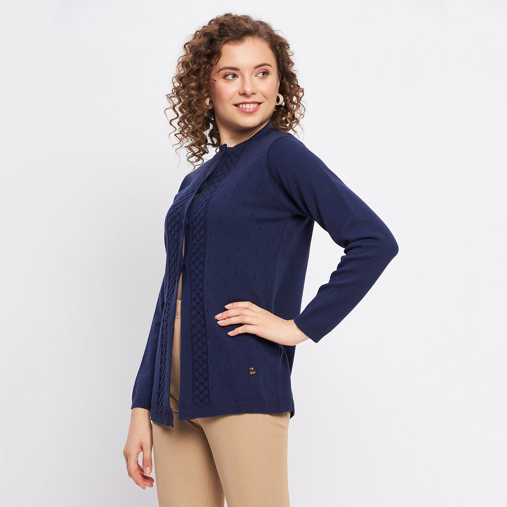 Duke Urban Women Full Sleeve Self Design Cardigan (LQS9757)