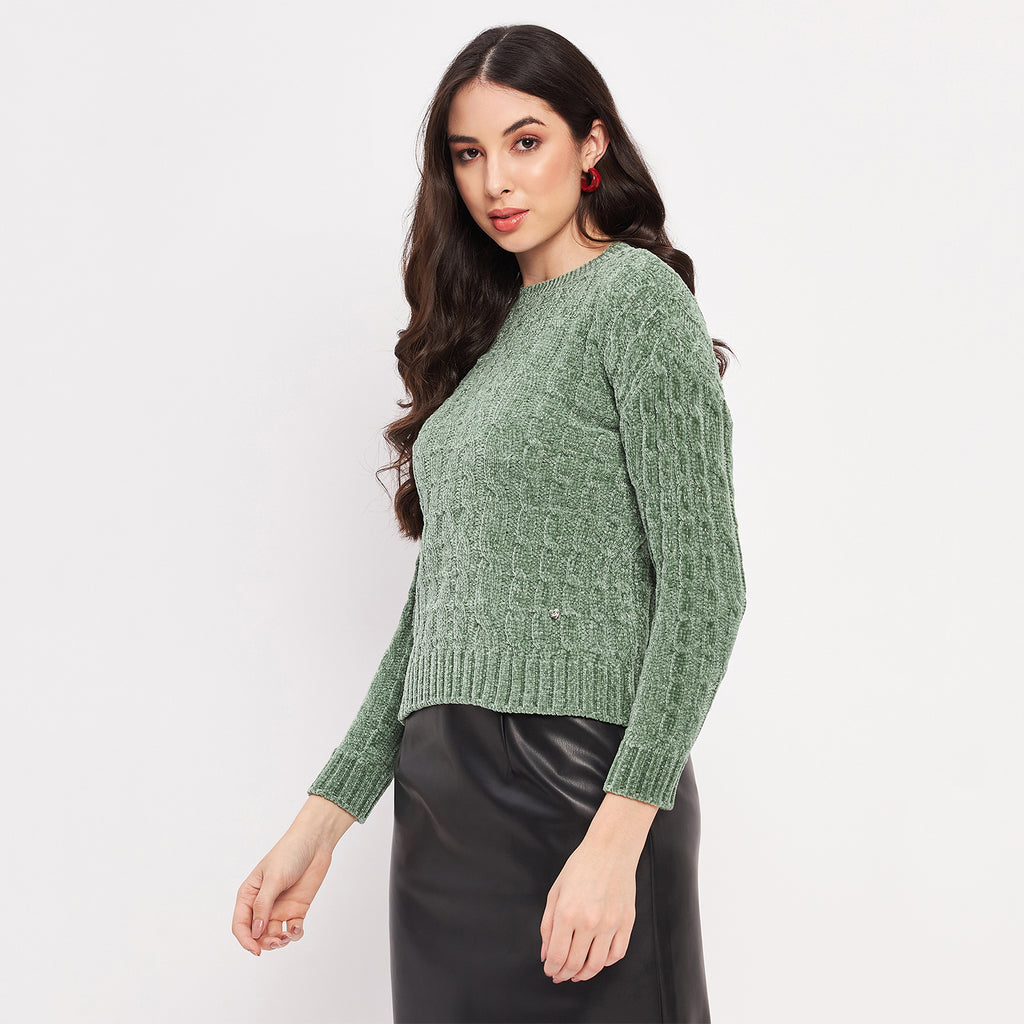 Duke Urban Women Full Sleeve Self Design Sweater (LQS9777)