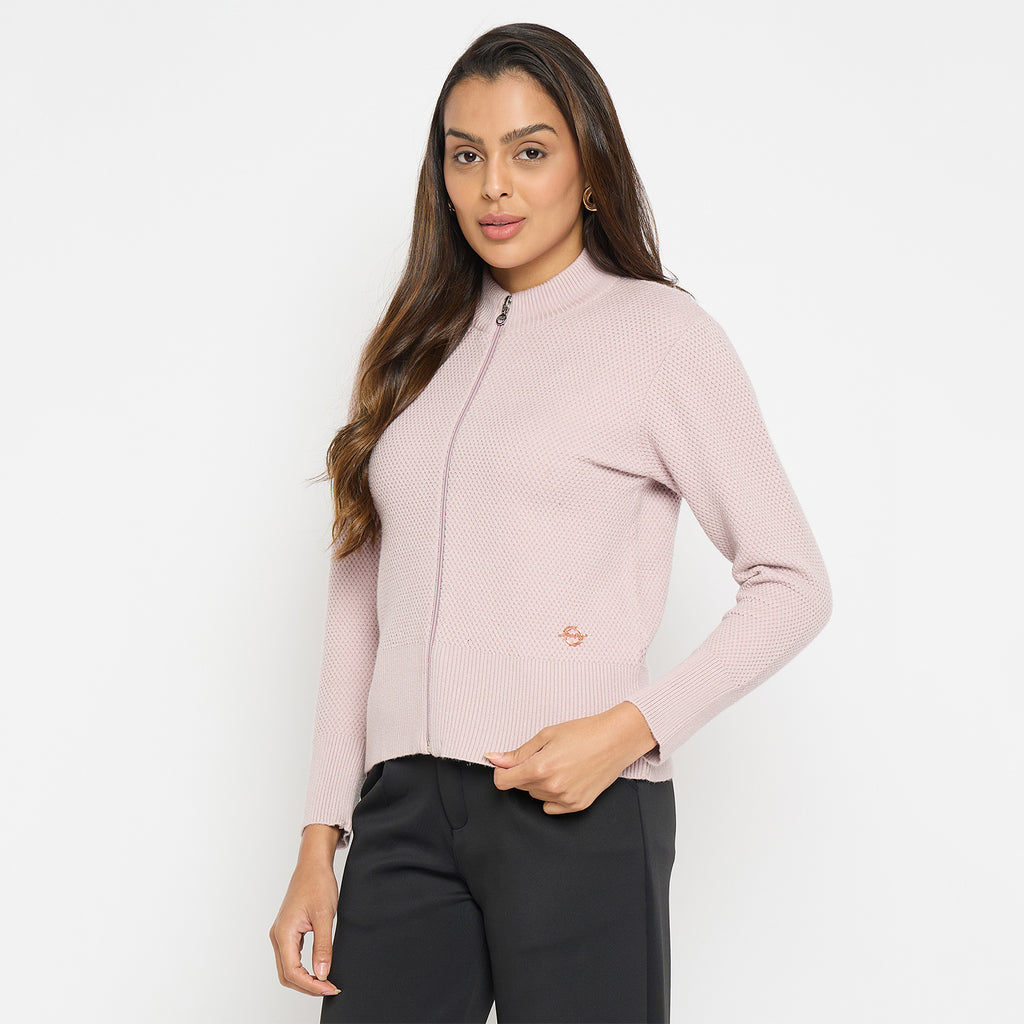 Duke Urban Women Full Sleeve Round Neck Zipper Cardigan (SDS1006R)