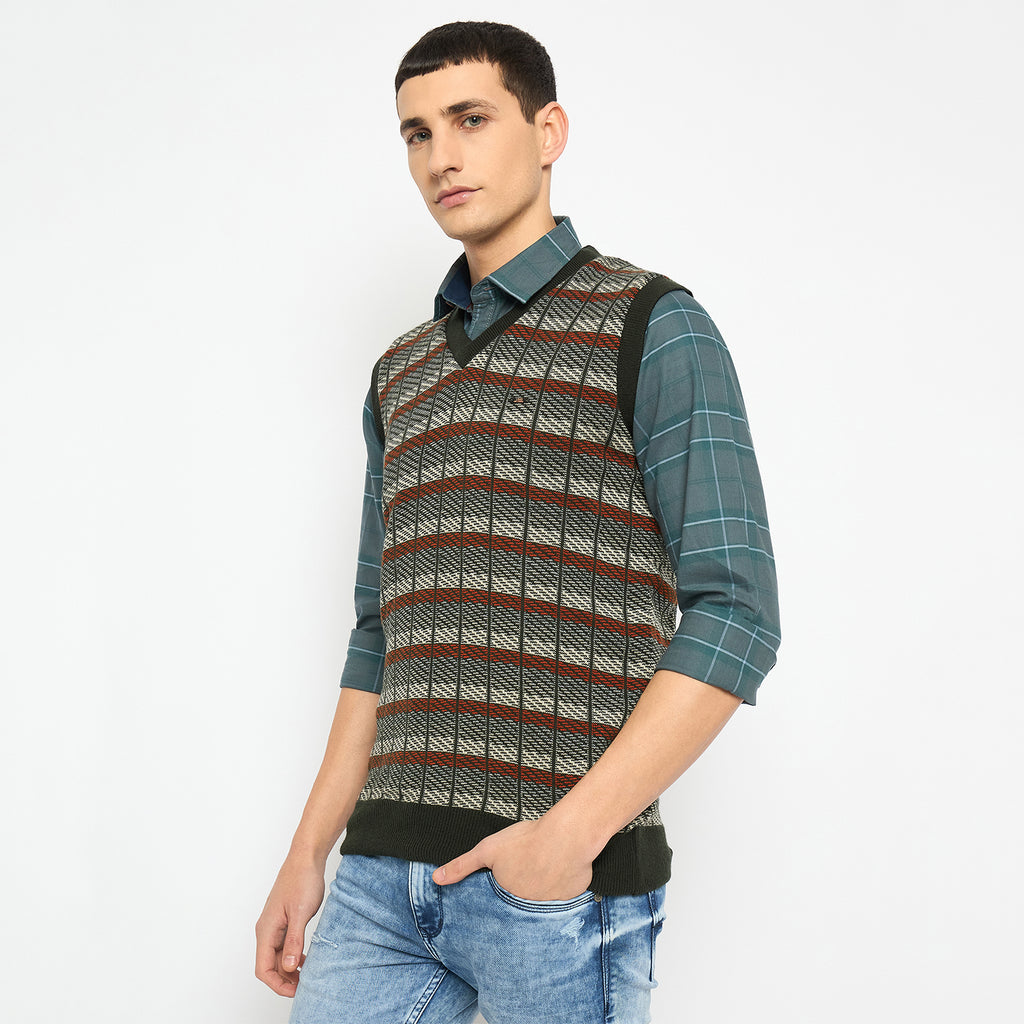 Duke Urban Men Sleeveless V Neck Reversible Sweater (SDS2168)
