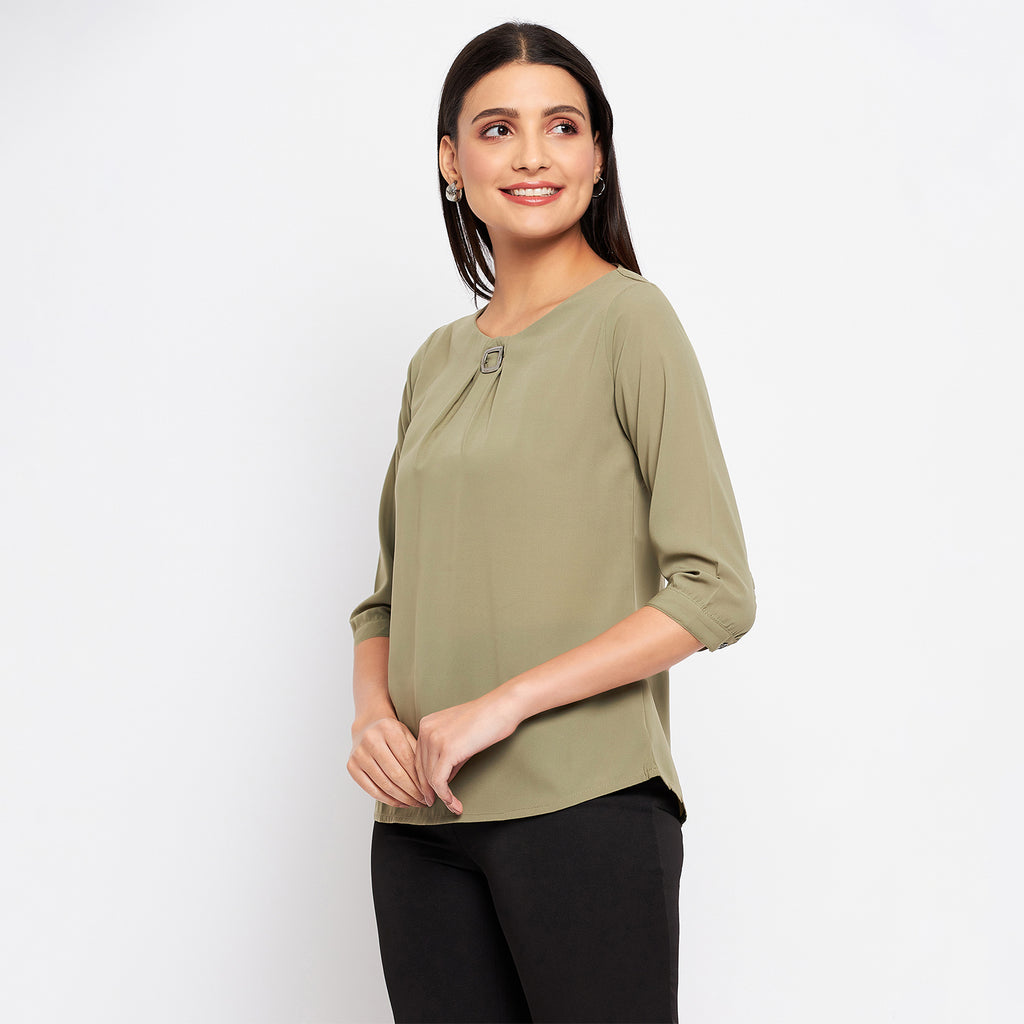 Duke Urban Women Round Neck 3/4th Sleeve Solid Top (SDX3272)