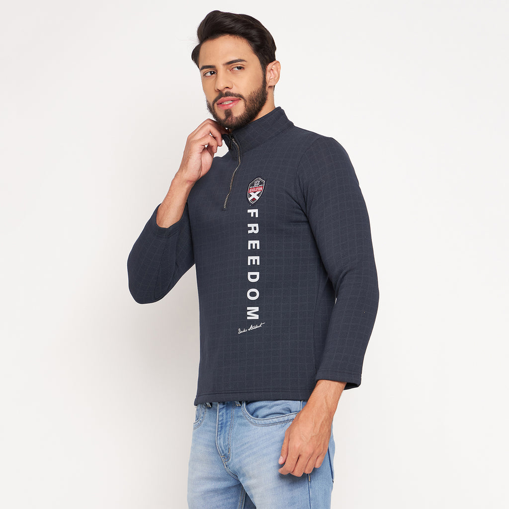 Duke Urban Men Half Zip Full Sleeve Cotton T-shirt (LF3930)