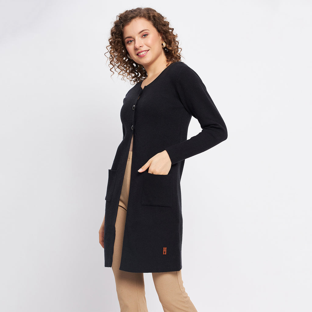 Duke Urban Women Full Sleeve Solid Cardigan (LQS9759)