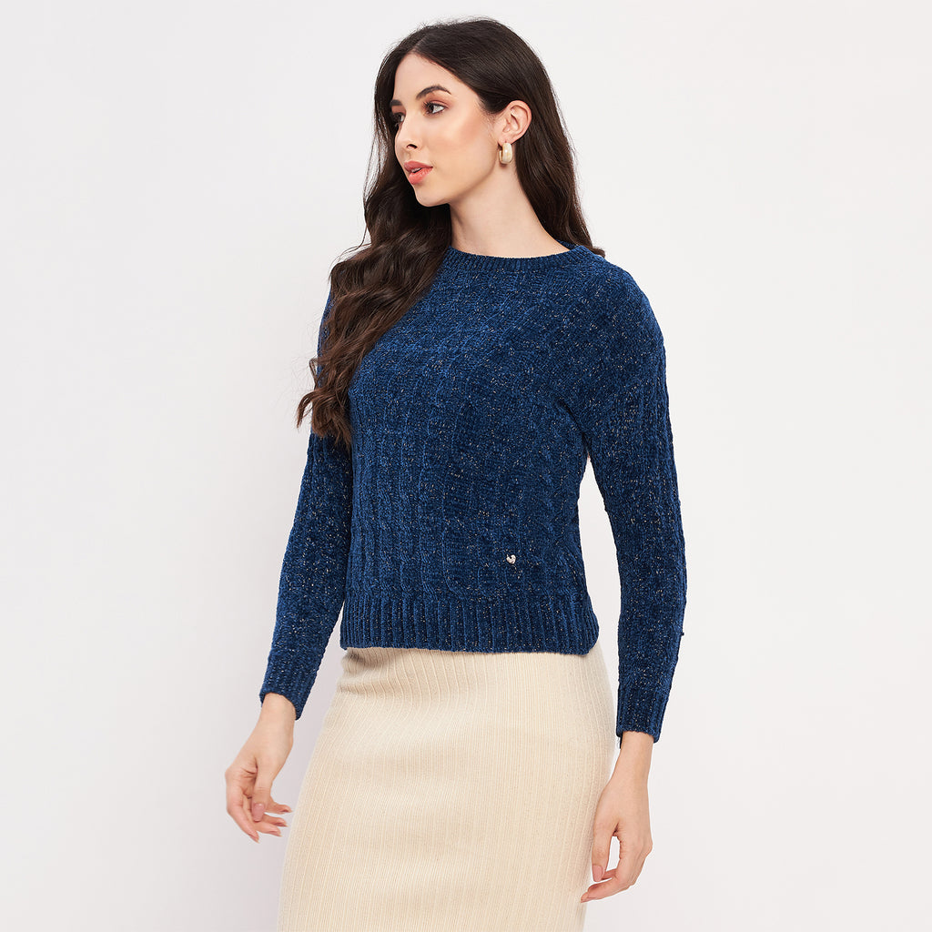 Duke Urban Women Full Sleeve Self Design Sweater (LQS9777)