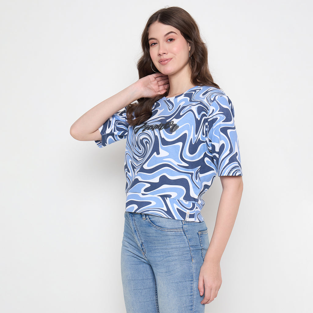 Duke Urban Women Round Neck Crop Top (LFX4206)