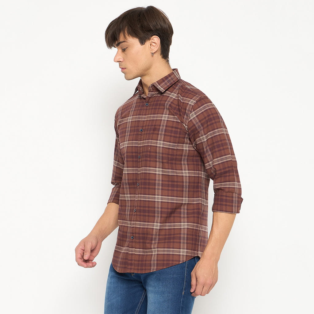 Duke Urban Men Slim Fit Solid Spread Collar Casual Shirt (SDO5CKOF)
