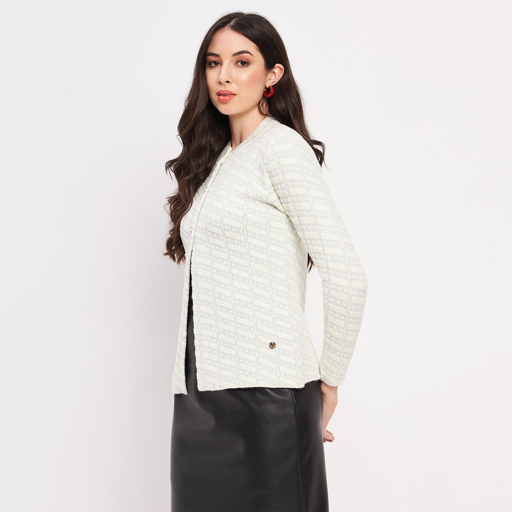 Duke Urban Women Full Sleeve Self Design Cardigan (LQS9745)