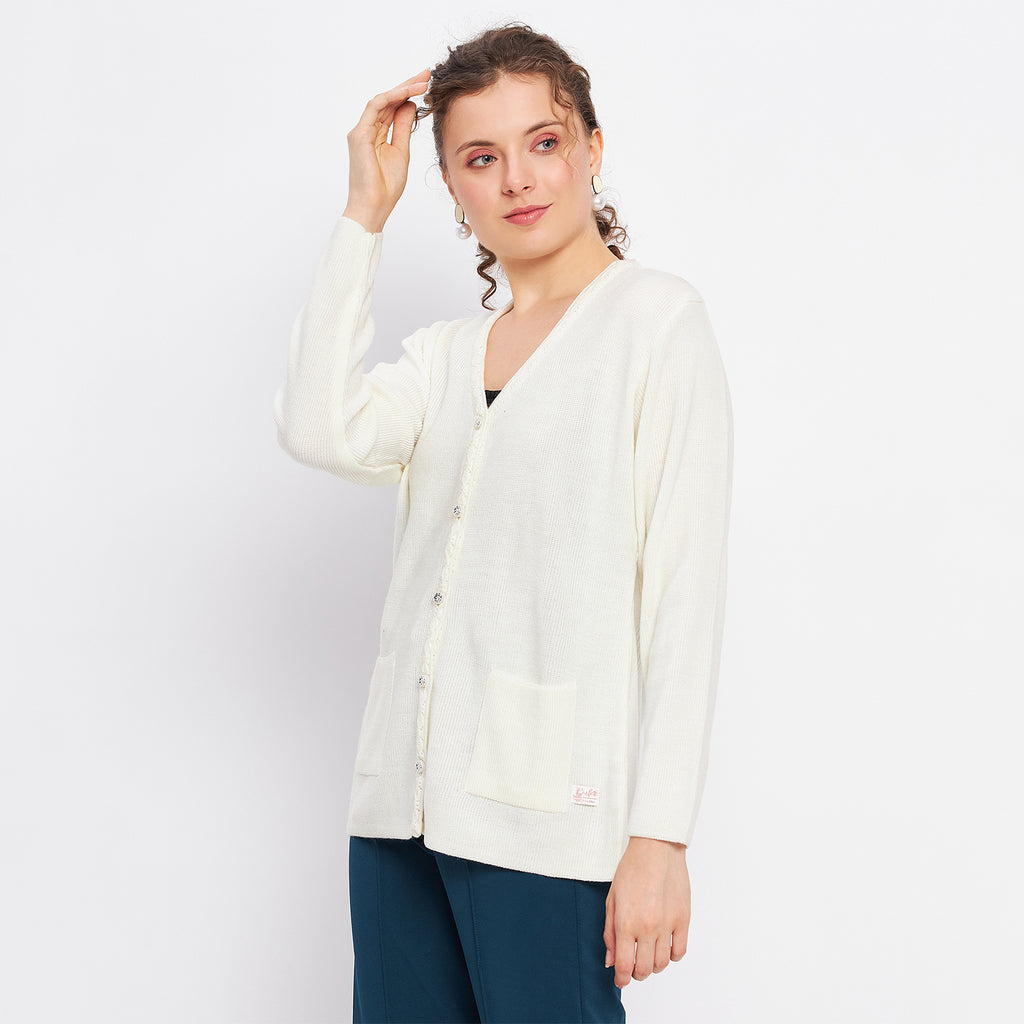 Duke Urban Women Full Sleeve Solid Cardigan (LQS9612)