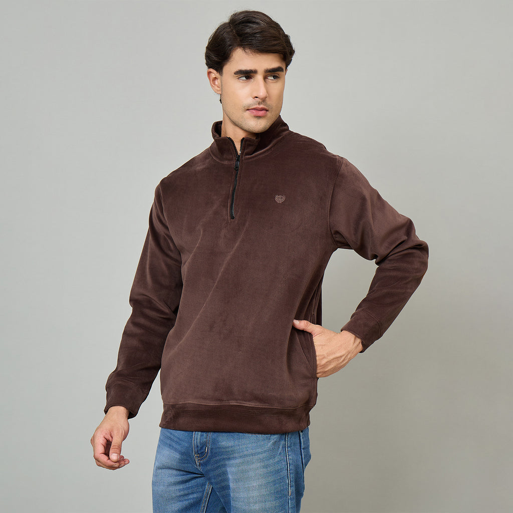 Duke Urban Men Half Zip Regular High Neck Sweater (LF6379)