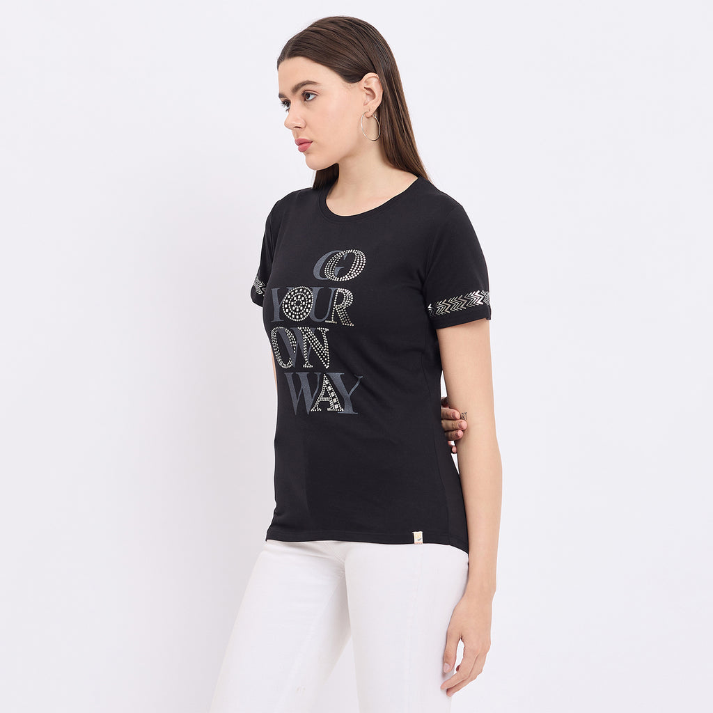 Duke Urban Women Short Sleeve Round Neck Top (LFX3282)