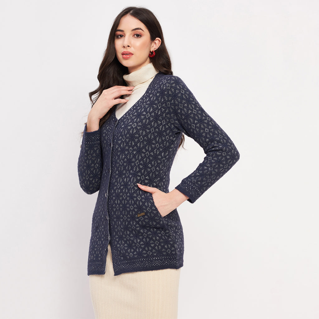 Duke Urban Women Full Sleeve Self Design Cardigan (SDS954)
