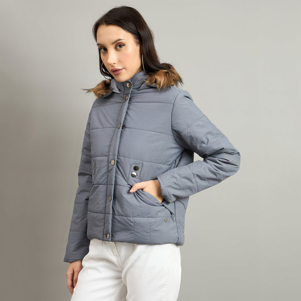 Duke Urban Women Short Style Hooded Bomber Jacket (SDZ4110)