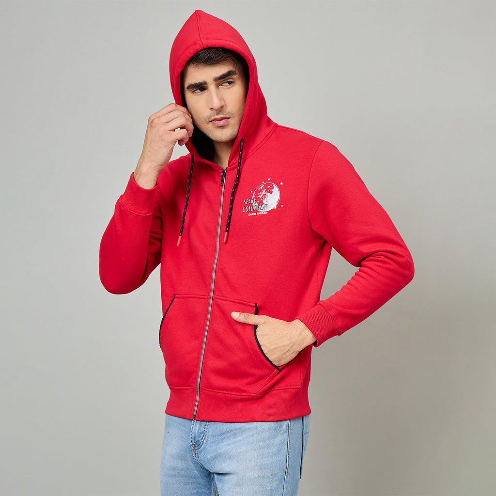 Duke Urban Men Hooded Smart fit Full Zip Sweatshirt (LF6357)