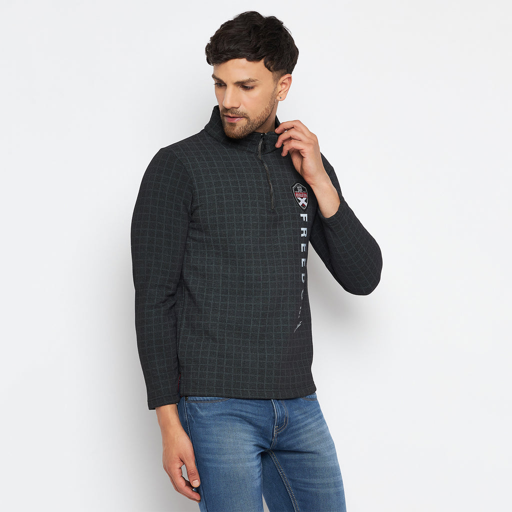 Duke Urban Men Half Zip Full Sleeve Cotton T-shirt (LF3930)