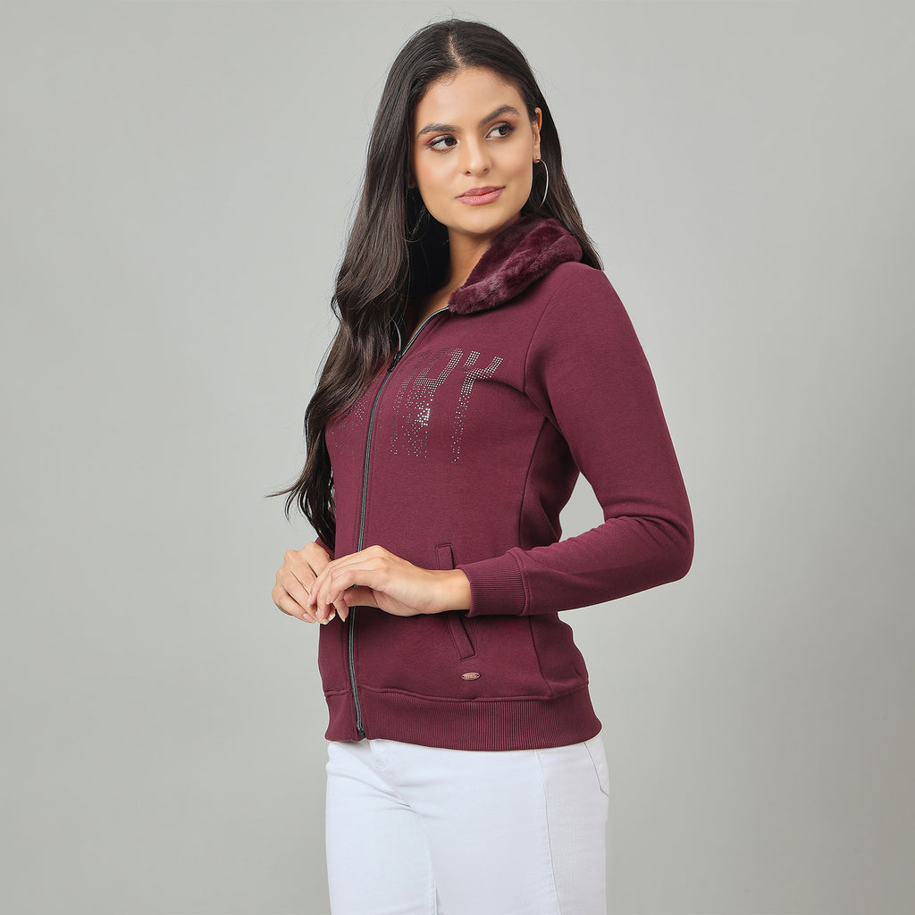 Duke Urban Women Full Zip Regular Sweatshirt (LFX967)
