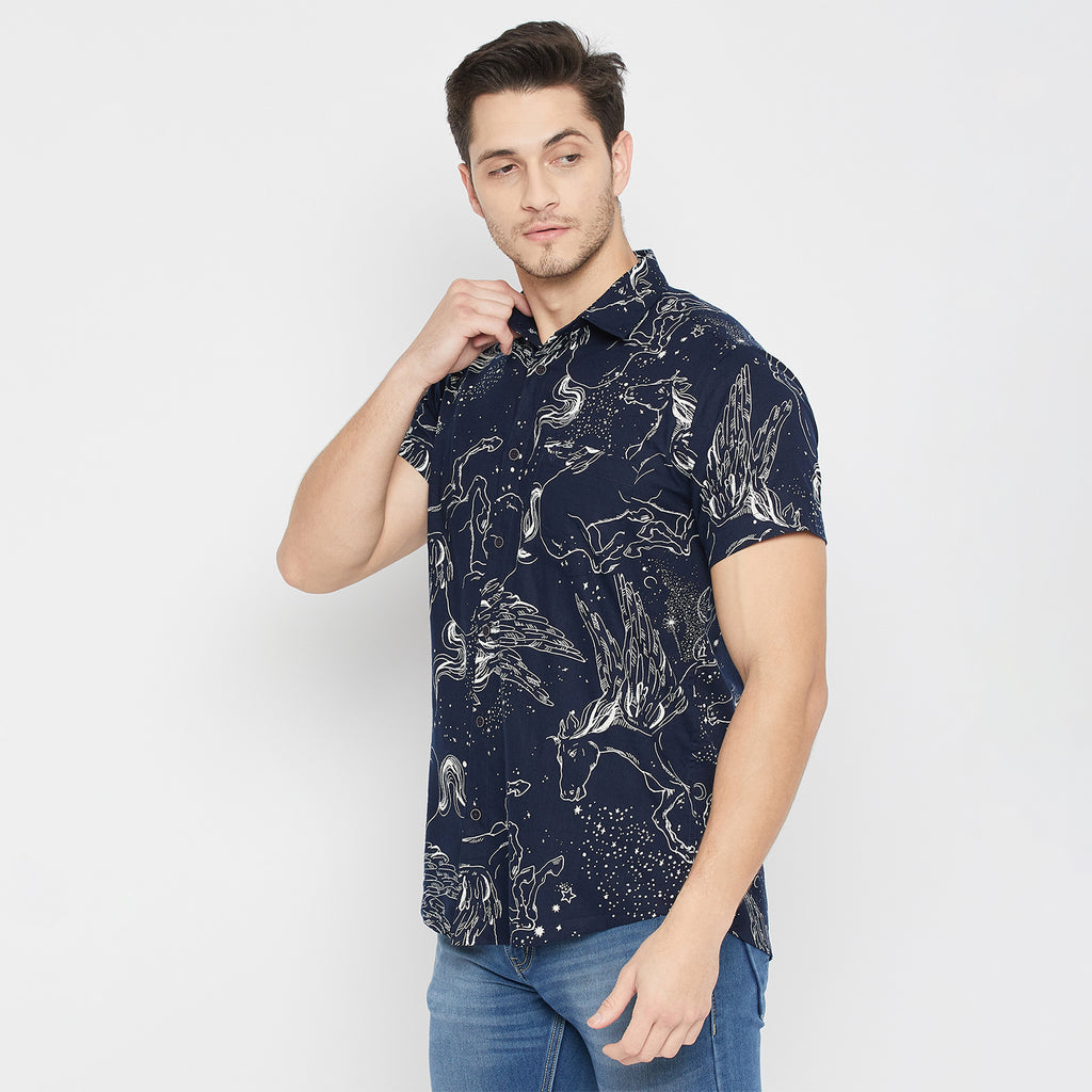 Duke Urban Men Half Sleeve Cotton Shirt (SDO2PRRB)